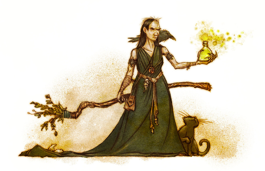 A witch with her staff