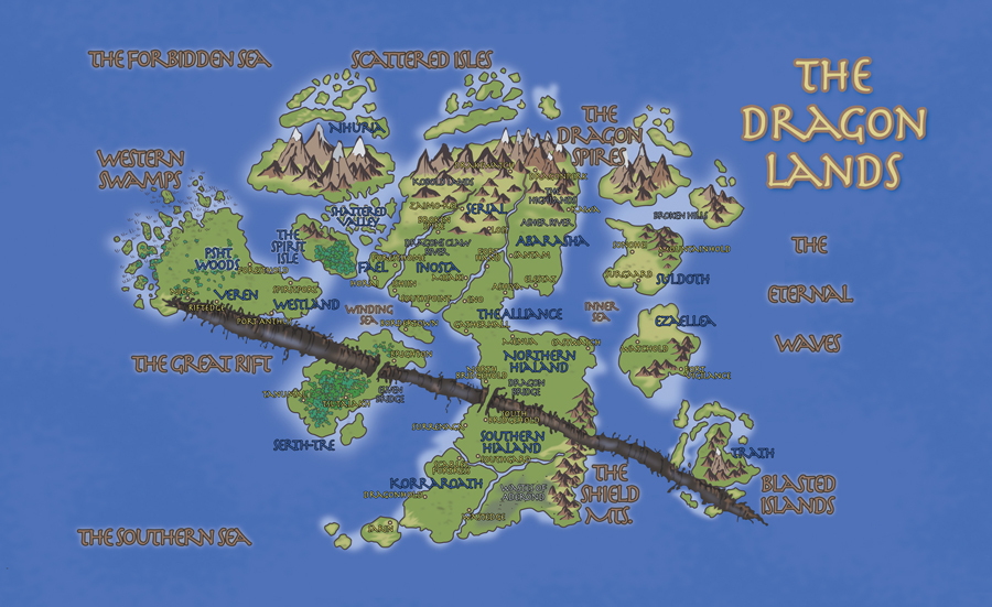 A map depicting the Dragon Lands archipelago