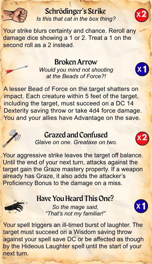 Crits & Consequences card sample #49